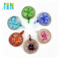 Factory Outlet Fondu Plat Rond Heady Lampwork Inner Fleur Pendentif12pcs / boîte, MC0080